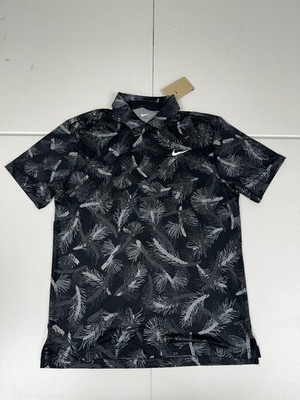 Nike Polo Shirt Black Dri-Fit Tour Golf All Over Print FQ0402-070 Pick Size $80