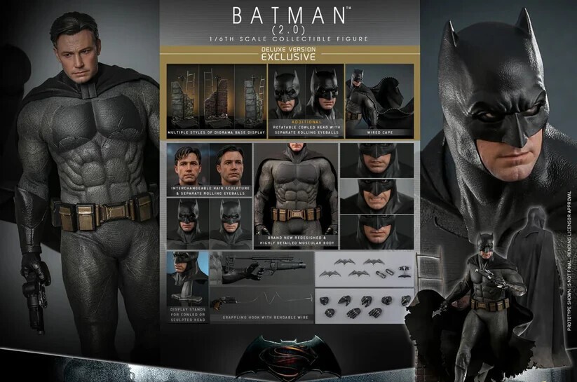 アメコミ Hot Toys Batman DeluxeVersion 2.0 mms732 Ready! New Hot Toys MMS732 1/6 Batman v Superman 2.0 Batman Deluxe