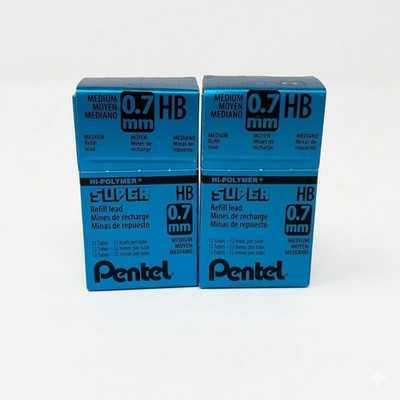 Pentel Super Hi-Polymer 0.7mm HB Lead Refill 50-HB 2-Pack 24 Tubes