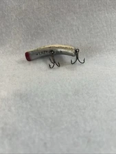 Lazy Ike Flat Fish Vintage Fishing Lure Wooden Gray With Pattern