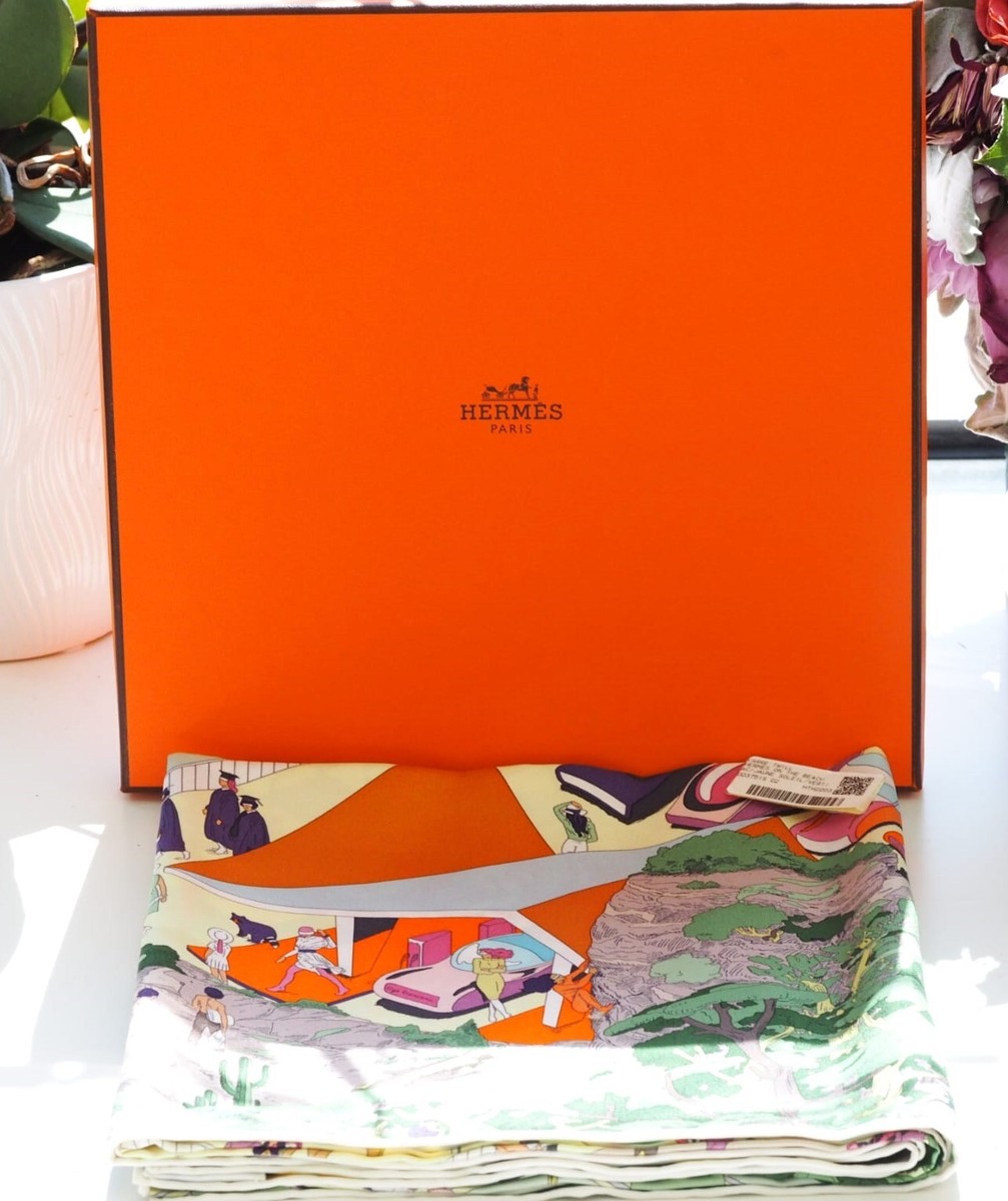 HERMES シルクスカーフ ビーチデザイン 90cm エルメス カレ90 Hermes on The Beach エルメス オン ザ ビーチ