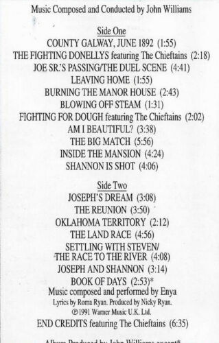 John Williams Far And Away CASSETTE ALBUM FILM Soundtrack The Chieftains Enya - Picture 3 of 9