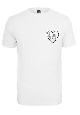 Mister Tee Burning Hearts T-Shirt Top Shirt Heart Print White Men - Image 1 of 2