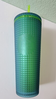 Starbucks Green Jelly Acrylic Grid Tumbler - Limited Edition 2022 24oz Cup