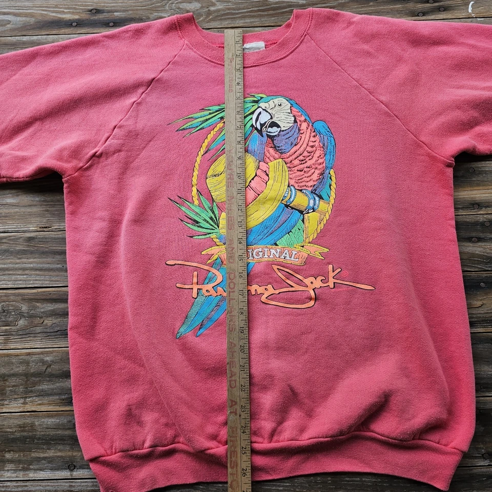 Sudadera De Colección Años 80 Panama Jack Para Hombres Grande Desteñida Loro Como Está Foto 3 de 4