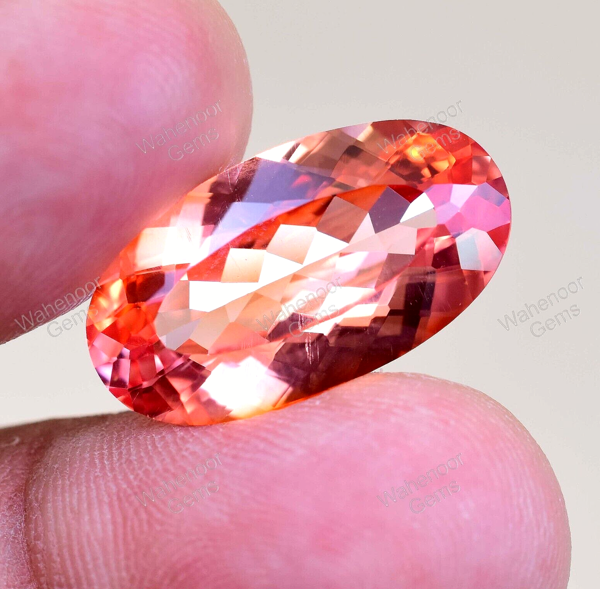 Natural imperial Topaz 13.60 Ct Oval Stunning Unheated AGL
