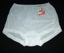 NWT Vtg Carole Acetate Granny Panties 614 Mushroom Gusset Band Leg White Sz 9