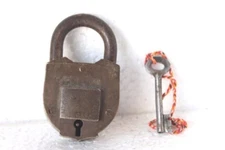 Brass Lock and Key Old Vintage Iron Antique Collectible