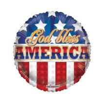 Balloons 18" God Bless America 4th of July Patriotic Mylar Foil Party Decoration
