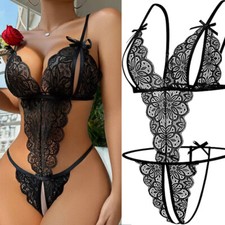 Sexy Lingerie Sleepwear Lace Women G-String Dress Underwear Babydoll Nightwear