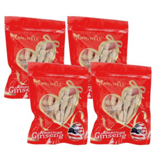 4 Bags Premium American Ginseng Medium Long 4 oz. 