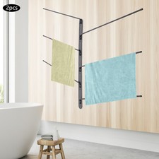 2 Pcs Saddle Pad Rack Horse Blanket Holder Heavy Duty 6-rod 180 Degree Swivel