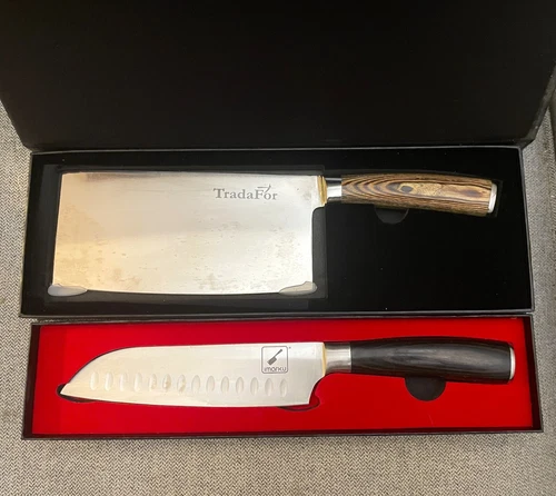 Imarku Chef Knife 7 Inch Ultra Sharp Santoku Knife & TradaFor Cleaver Free Ship