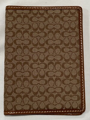 COACH ブラウンレザー ケース Authentic COACH Logo CC Signature Brown Passport Case/Holder