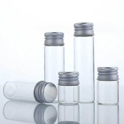 Bulk Buy 5ml - 200ml Empty Clear Glass Bottles Storage With Aluminum Silver Caps