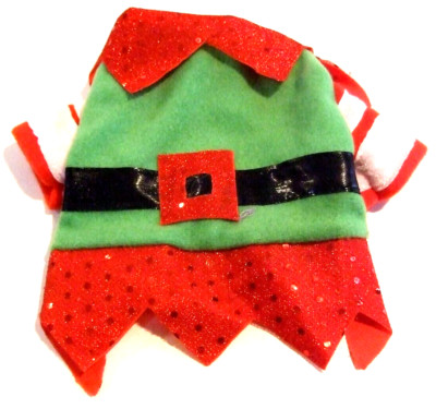 Red, Green & White Sparkle Christmas Elf Costume for Dog Size XS - NWOT