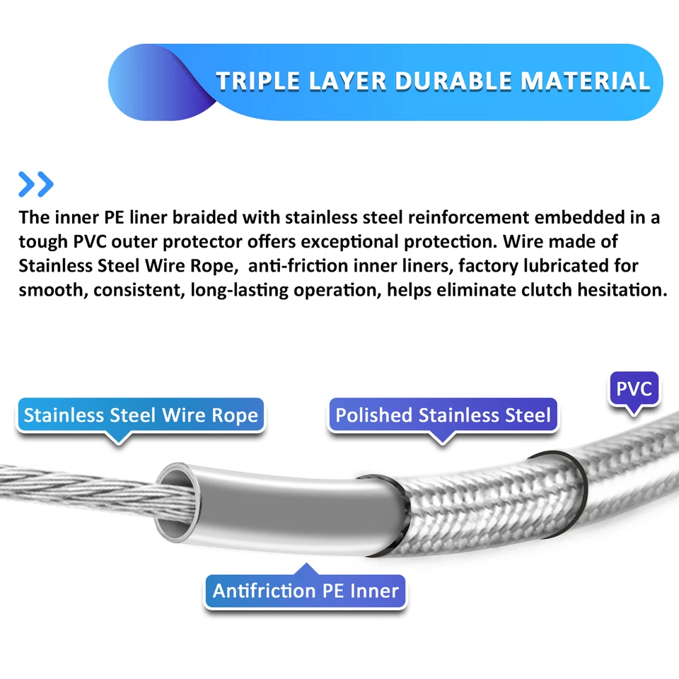 Cable de embrague de acero inoxidable 65 3/4" para Harley Sportster Roadster 883 1200 XL Foto 4 de 4