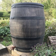 240 Litre Water Butt Barrel - Oak Effect - FREE UK P&P