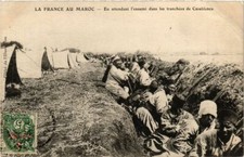 Old postcard AK MOROCCO Les Sources de l'oued Bouscoura - Construction de la Gare (219496)