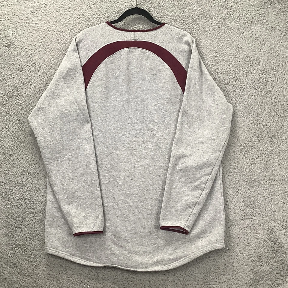 Camiseta deportiva de calentamiento para jugadores Adidas para hombre L gris/borgoña manga larga polar pesado Foto 2 de 4