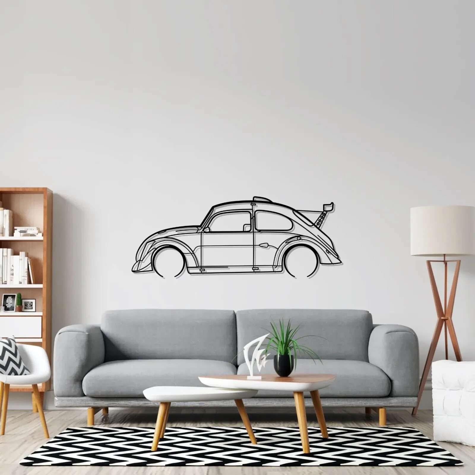 3D Acrylic Metal Car Silhouette Wall Art for Home or Auto Garage Decor