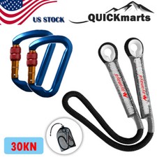 Aluminum Screwgate Locking Carabiner Prusik Cord Loop Rock Climbing Rope Rescue