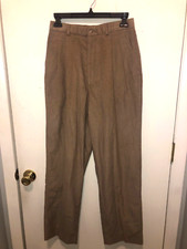 NWT Vintage Lands End Womens SZ 10 26X29 Beige Corduroy Pleated Front Pants
