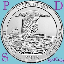 2018 PDS BLOCK ISLAND WILDLIFE (RHODE ISLAND) THREE QUARTERS UNCIRCULATED SET