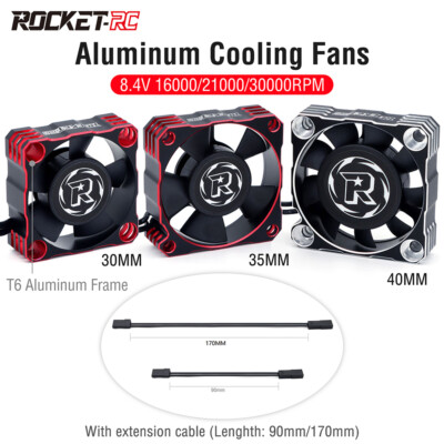 Rocket-RC A3 Metall Kühllüfter 30 / 35 / 40mm 8.4V JST Stecker für RC ESC Motor