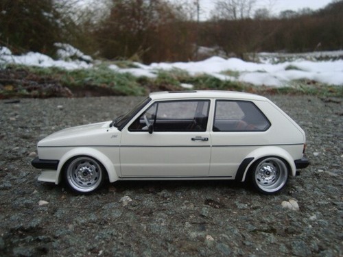 1:18 VW Golf 1 GTI ABT Tiefer Tuning mit 15 Zoll Volvo Chrom Echt Alu Felgen - Picture 2 of 4