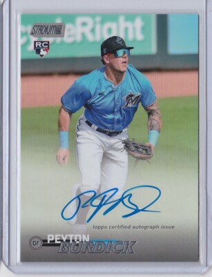 2023 Topps Stadium Club PEYTON BURDICK Miami Marlins Rookie AUTO #SCBA-PB