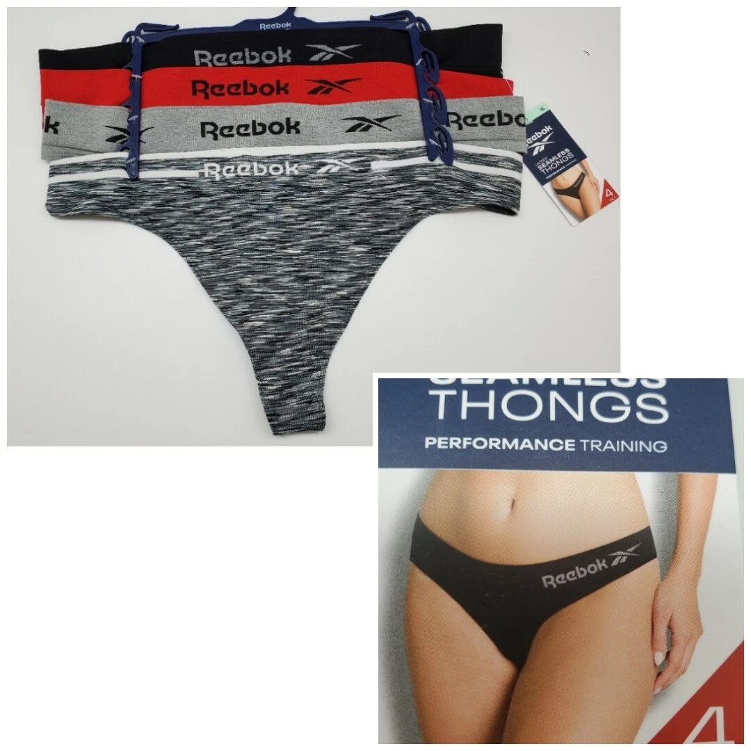 REEBOK XLarge 4-Pack Performance Seamless G-String Thong Panties