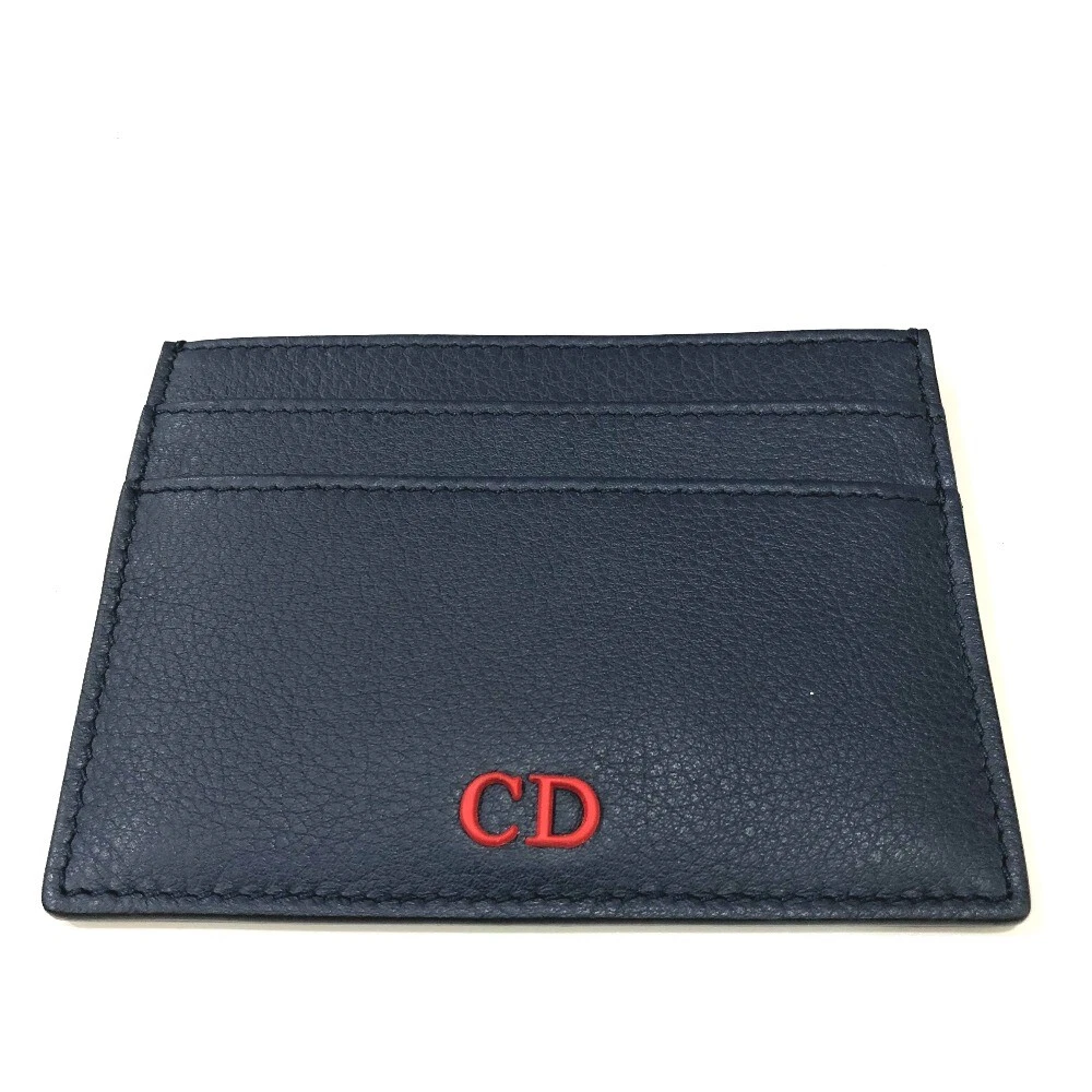 DIOR HOMME 06 BO 0115 logo CD porte carte de visite étui carte cuir marine