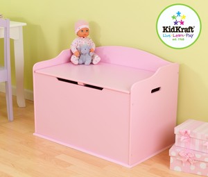wooden pink toy box