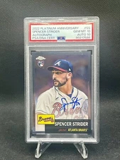 2022 Topps Chrome Platinum Anniversary Spencer Strider RC Auto PSA 10/10
