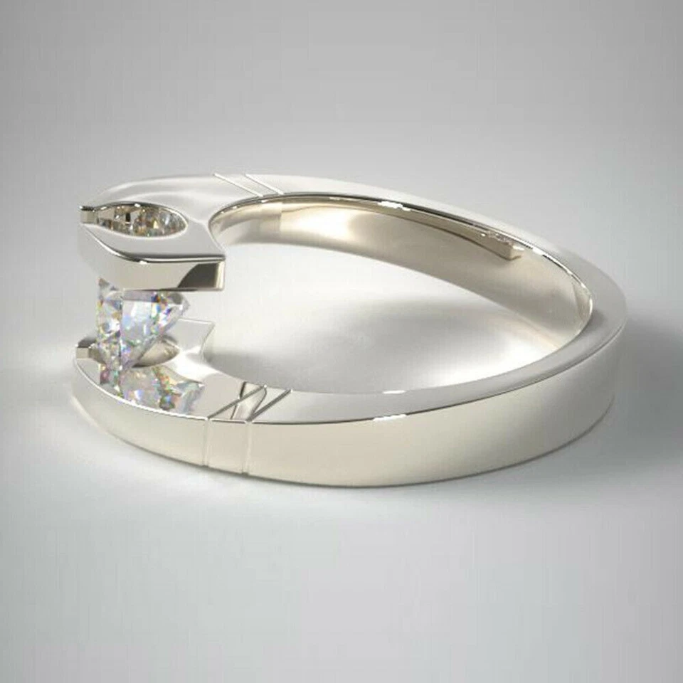 Trauring 2,60 Kt Solitär Hochzeit Ring Diamant Verlobungsring Weißgold-Finish - Bild 3 von 4
