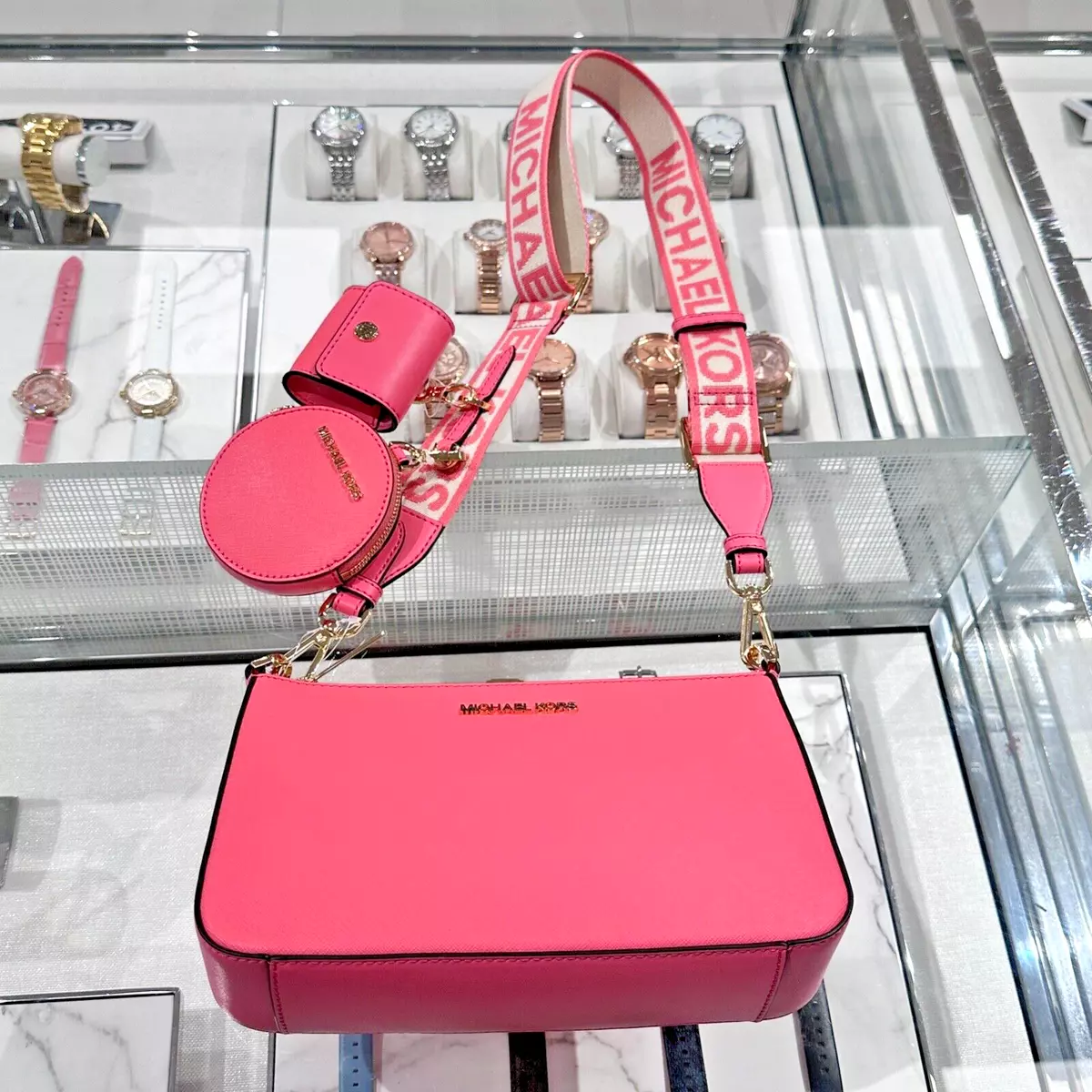 pink michael kors crossbody bag