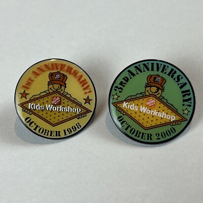 Home Deport Kids Workshop 1st Anniversary and 3rd Anniversary Pins