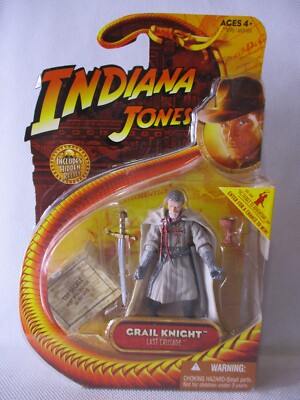 Indiana Jones Grail Knight 2008 4'' Hasbro Figure Robert Eddison Carded MOC Grail