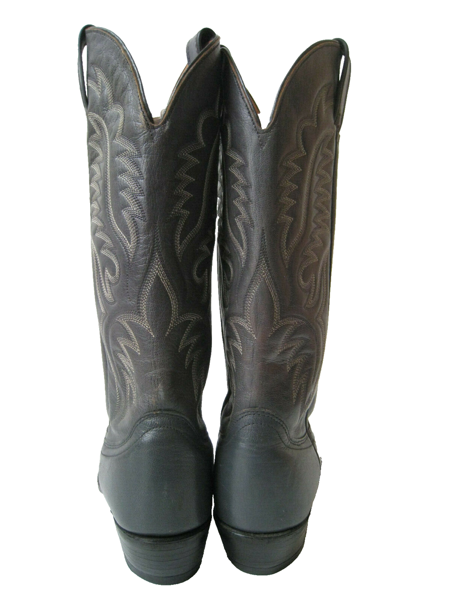 VTG Wrangler Men\'s 9 D Gray Leather Cowboy Western Boots USA Made Distressed 70s WRANGLER USA WESTERN COWBOY GRAY LEATHER BOOTS MEN SIZE US  main image 2
