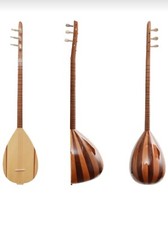 Handgefertigte türkische Kurzhals Cura Saz Hainbuche und Walnussholz