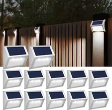 Solar Power Stairs Lights Outdoor Garden Pathway Wall Fence Deck Solar Step Lamp