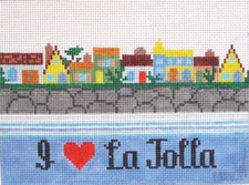 I Love La Jolla Hand Painted Needlepoint Canvas