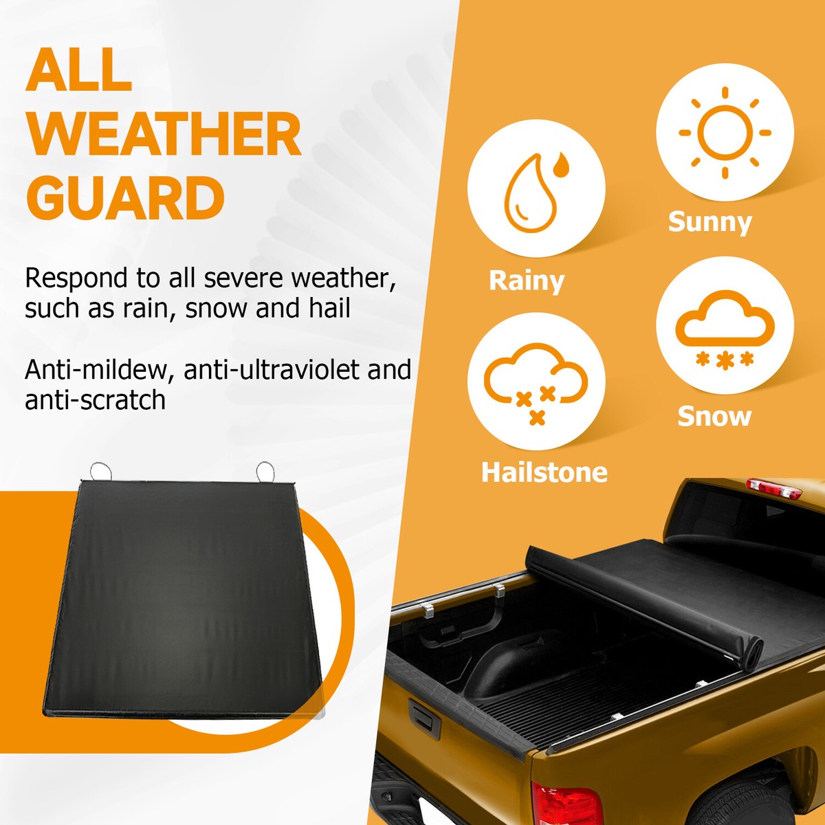 Yeshouse 5FT Soft Tri-Fold Truck Bed Tonneau Cover Compatible With 2016 2023 Toyota Tacoma Sr5