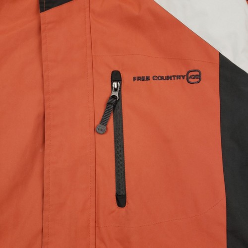 Free Country Xtreme Soft Shell Jacket Men M Orange Full Zip Hooded Quilted Liner - Picture 3 of 21