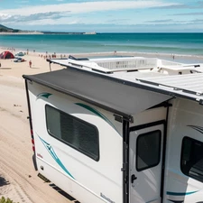 12'7" (12'1") RV Slide Out Awning Replacement Black Slide Topper Awning for RVs