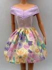 Vtg. Barbie Dress~1995 Pastel Floral Off The Shoulder, Special Fashion Gift Set