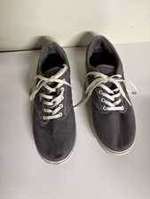 Vans Off The Wall Shoes Womens 6.5 Skateboarding Sneakers Gray Fabric Lace Up
