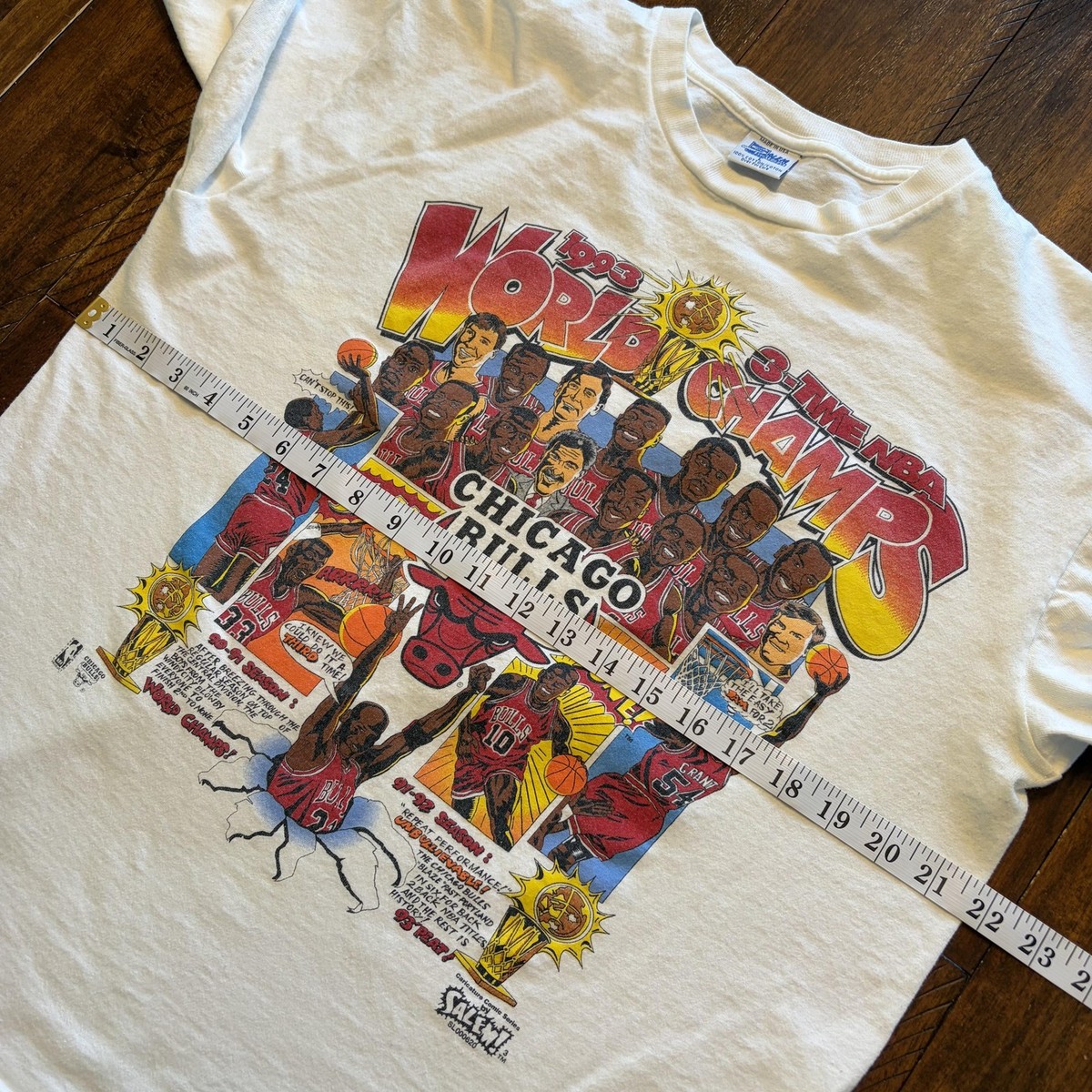 Vintage Chicago Bulls Shirt Mens Large White NBA Basketball Champs