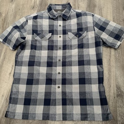 Croft & Barrow Quick Dry Shirt Mens Sz Medium Plaid Performance Vented Button Up